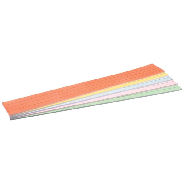 Sentence Strips, 5 Assorted Colors, 1-1-2" Ruled, 3" x 24", 100 Strips Per Pack, 3 Packs
