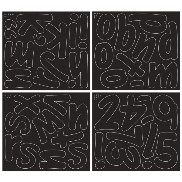 Self-Adhesive Letters, Black, Cheery Font, 4", 154 Per Pack, 2 Packs