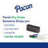 ERSPAC5185-3_2.jpg Dry Erase Sentence Strips, White, 1-1-2" X 3-4" Ruled, 3" x 24", 30 Per Pack, 3 Packs