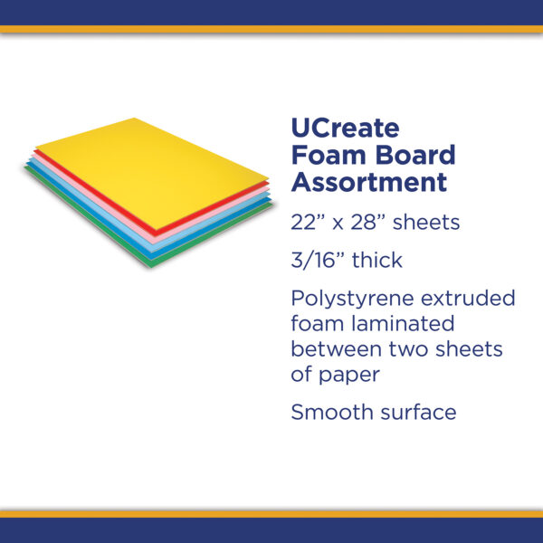 ERSPAC5512_1.jpg Foam Board, 6 Assorted Colors, Matte, 20" x 30", 12 Sheets