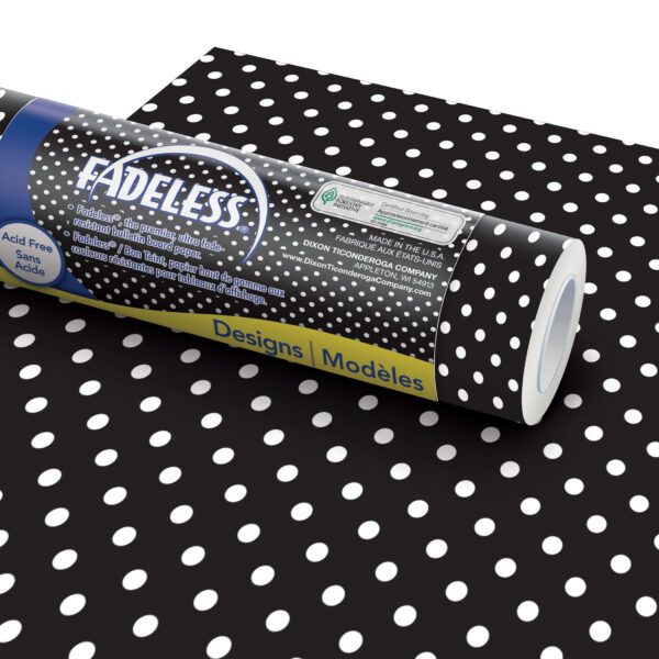 Bulletin Board Art Paper, Classic Dots-Black & White, 48" x 50', 1 Roll