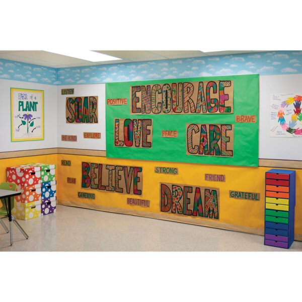 Bulletin Board Art Paper, Sunset Gold, 48" x 12', 4 Rolls