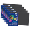 Construction Paper, Medium Weight, Black, 12" x 18", 50 Sheets Per Pack, 5 Packs