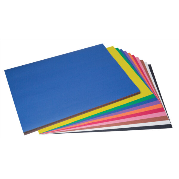 Construction Paper, Medium Weight, 10 Assorted Colors, 18" x 24", 100 Sheets