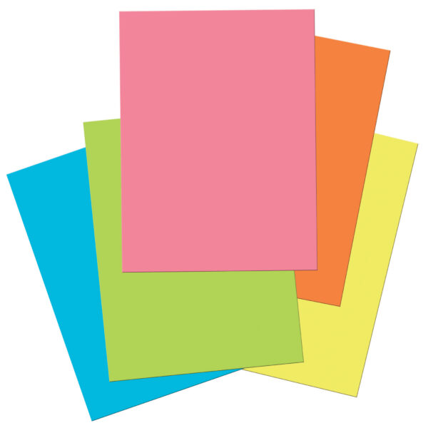 Construction Paper, Heavyweight, 5 Assorted Hot Colors, 9" x 12", 50 Sheets Per Pack, 5 Packs