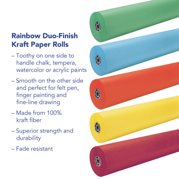 Colored Kraft Duo-Finish Paper, White, 36" x 100', 1 Roll