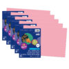 Construction Paper, Medium Weight, Pink, 12" x 18", 50 Sheets Per Pack, 5 Packs