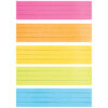Mini Sentence Strips, 5 Assorted Colors, 1-1-2" x 3-4" Ruled, 3" x 12", 100 Per Pack, 3 Packs