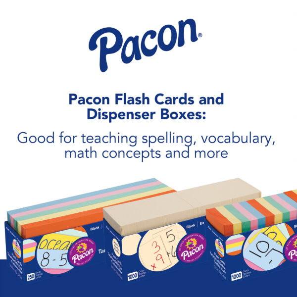 ERSPAC74150_2.jpg Blank Flash Card Dispenser Box, 5 Assorted Colors, Unruled 3" x 9", 250 Cards