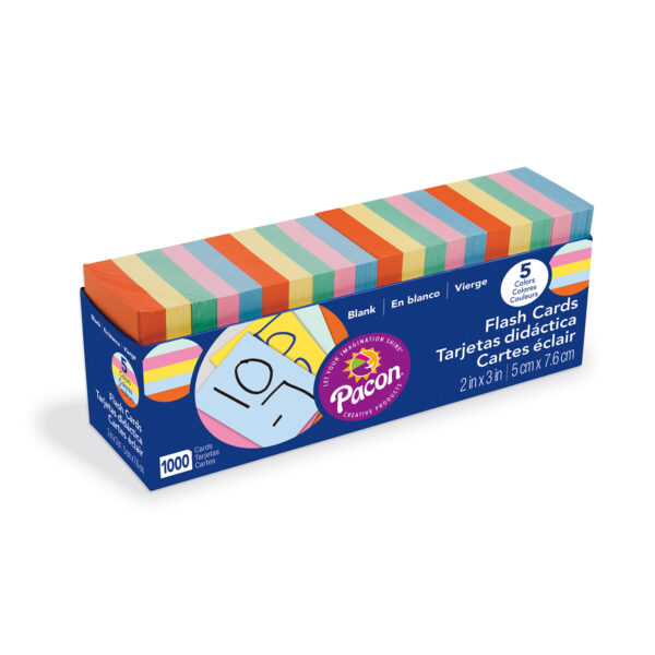 ERSPAC74170_1.jpg Blank Flash Cards with Dispenser Box, 5 Assorted Colors, Unruled 3" x 2", 1000 Cards