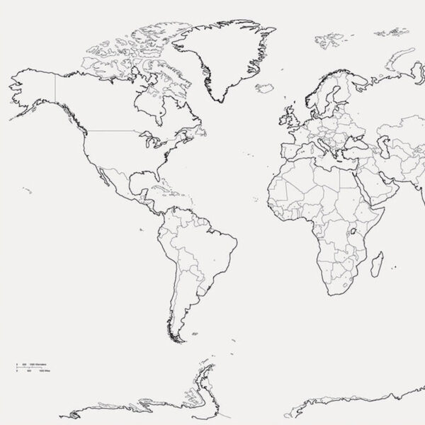 Learning Walls, World Map, 48" x 72", 1 Piece