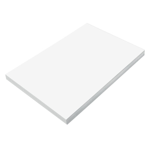 Construction Paper, Medium Weight, Bright White, 12" x 18", 100 Sheets Per Pack, 5 Packs