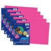 Construction Paper, Medium Weight, Hot Pink, 12" x 18", 50 Sheets Per Pack, 5 Packs