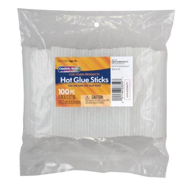 ERSPACAC3359.jpg Hot Glue Sticks Classroom Pack - For Foam Products, Clear, 4" x 0.27", 100 Pieces