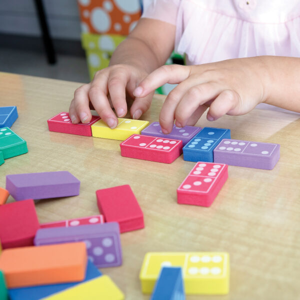 Dominoes, Assorted Colors, 1-3-4" Wide x 3-8" Thick, 168 Pieces