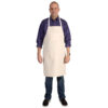 Full Length Adult Cotton Apron, Tan, 34" x 24", 1 Piece