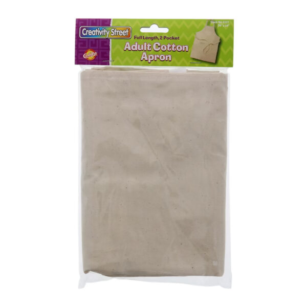 Full Length Adult Cotton Apron, Tan, 34" x 24", 1 Piece