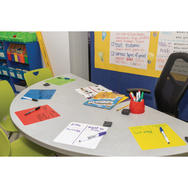 Self-Stick Dry Erase Squares, 5 Assorted Colors, 10" x 10", 10 Count