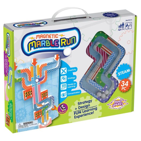 ERSPACAC9313.jpg Magnetic Marble Run, Assorted Colors, 9.6"W x 11.2"H Magnetic Board, 34 Pieces