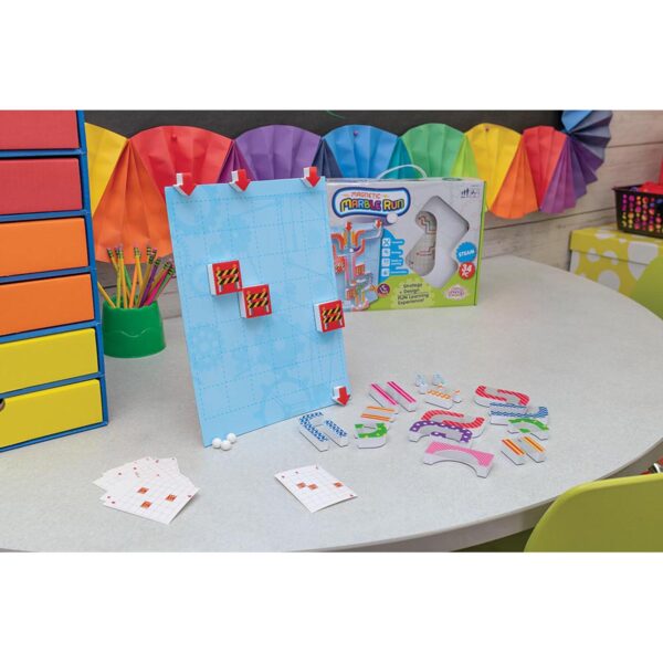ERSPACAC9313_1.jpg Magnetic Marble Run, Assorted Colors, 9.6"W x 11.2"H Magnetic Board, 34 Pieces