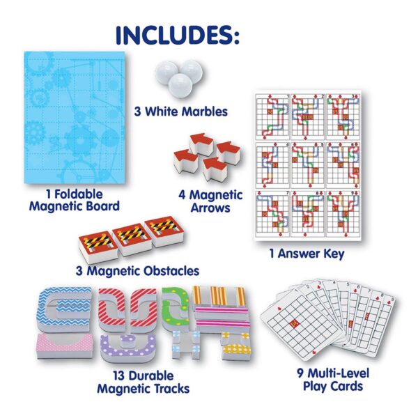 ERSPACAC9313_2.jpg Magnetic Marble Run, Assorted Colors, 9.6"W x 11.2"H Magnetic Board, 34 Pieces