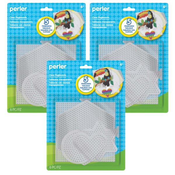 ERSPER22750-3.jpg Small & Large Basic Shapes Clear Pegboards, 5 Per Pack, 3 Packs