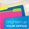 Twisted Glow File Folders, Letter Size, Assorted Colors, 1-3 Cut, 12 Per Pack, 2 Packs