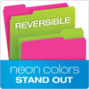 Twisted Glow File Folders, Letter Size, Assorted Colors, 1-3 Cut, 12 Per Pack, 2 Packs