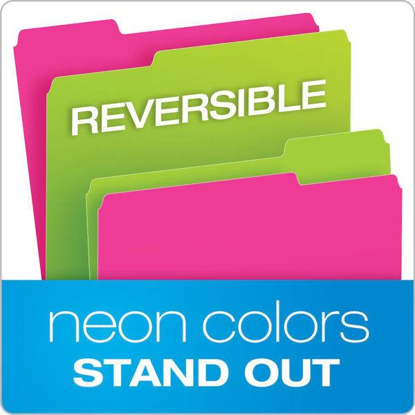 Twisted Glow File Folders, Letter Size, Assorted Colors, 1-3 Cut, Pack of 12