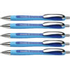 Rave Retractable Ballpoint Pen, ViscoGlide Ink, 1.4 mm, Blue, Pack of 5