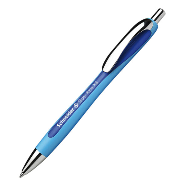 Rave Retractable Ballpoint Pen, ViscoGlide Ink, 1.4 mm, Blue, Pack of 5