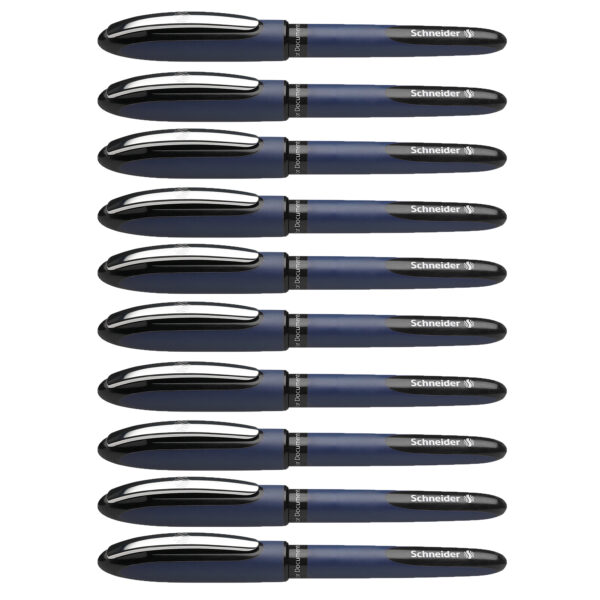One Business Rollerball Pens, 0.6mm, Black, Pack of 10