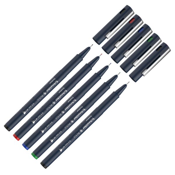 Pictus Fineliners, Wallet, 5 Pieces, Assorted Colors and Sizes