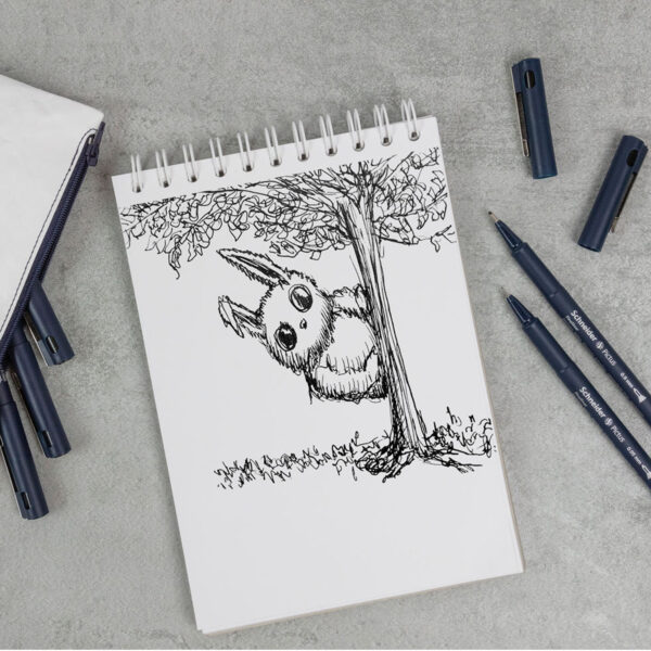 Pictus Fineliners, Wallet, 8 Pieces, Black Ink, Assorted Sizes