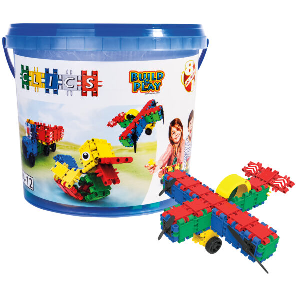ERSPYUCB198.jpg Clics Building Blocks Bucket, 175 Pieces