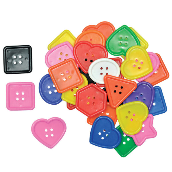 Really Big Buttons, 8 Shapes, 60 Per Pack, 3 Packs