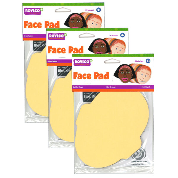 ERSR-51449-3.jpg Face Pad, 50 Sheets Per Pack, 3 Packs