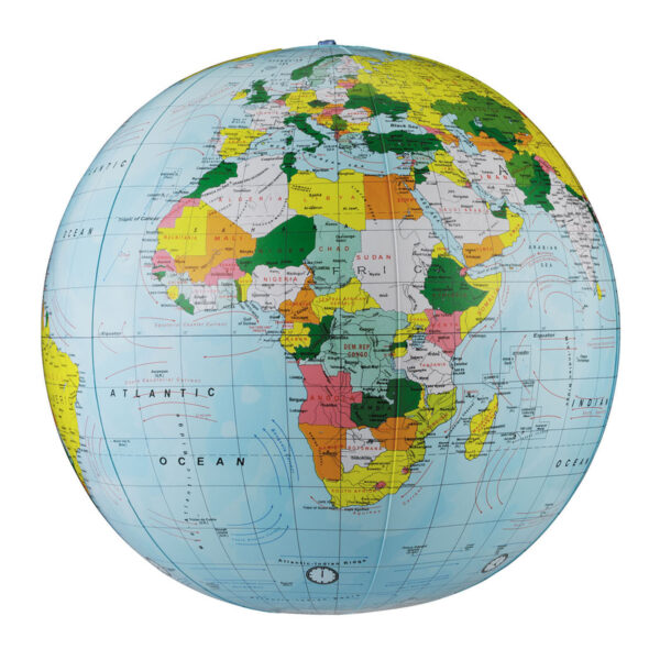 Light Blue Political Inflate-a-Globes, 12", Pack of 2