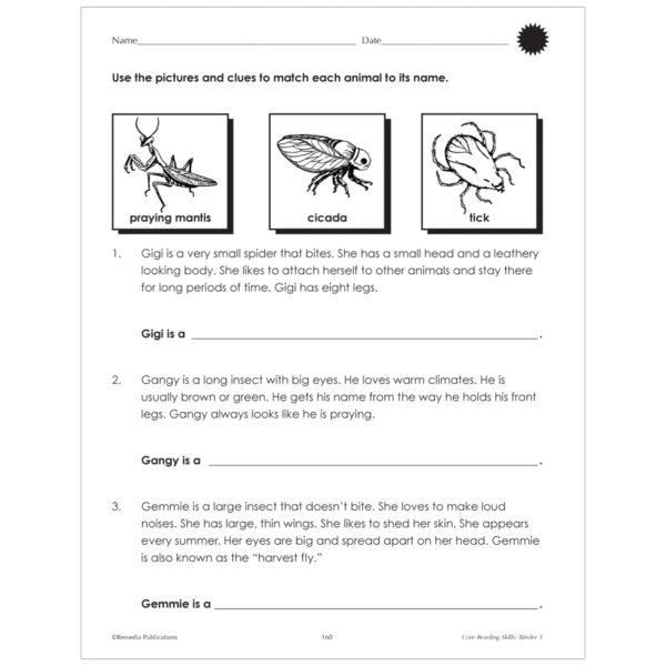 Core Reading Skills Program: Binder 1