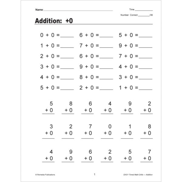 Easy Timed Math Drills: 4 Book Set