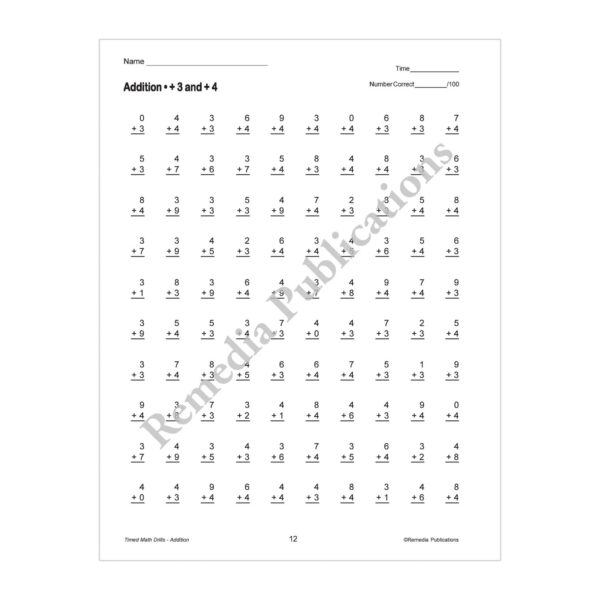 Timed Math Drills: 4 Book Set