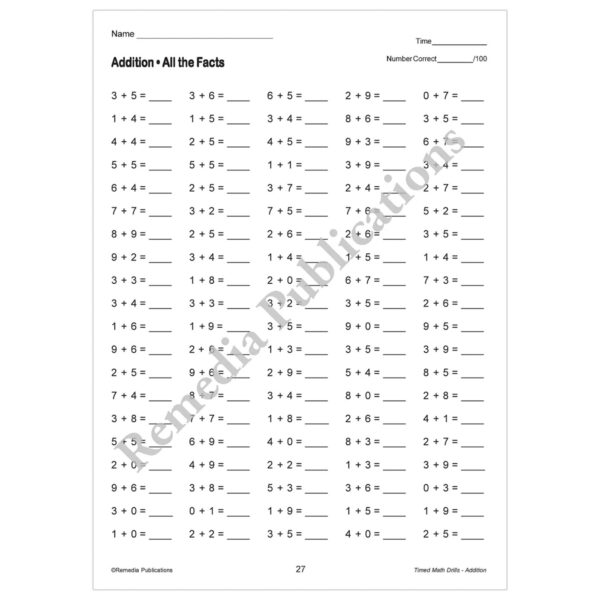 Timed Math Drills: 4 Book Set