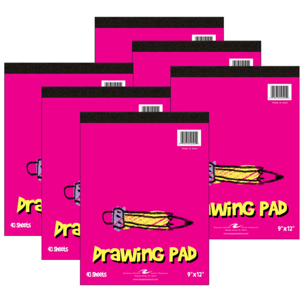 ERSROA52505-6.jpg Kid's Drawing Pad, 9" x 12", 40 Sheets, Pack of 6