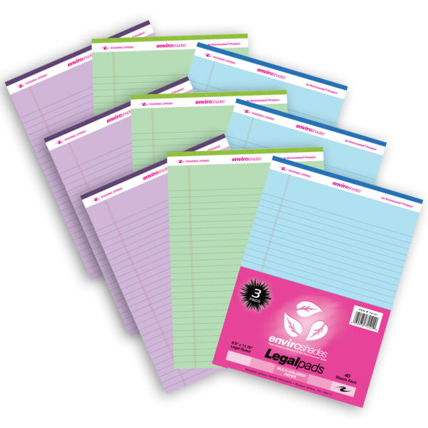 ERSROA74101-3.jpg Enviroshades Legal Pad, Standard, Assorted Colors, 3 Per Pack, 3 Packs