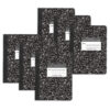 ERSROA77227-6.jpg Composition Book, 5x5 Graph, 80 Sheets, 9.75" x 7.5", Black Marble, Pack of 6