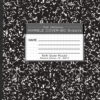 ERSROA77227-6_1.jpg Composition Book, 5x5 Graph, 80 Sheets, 9.75" x 7.5", Black Marble, Pack of 6