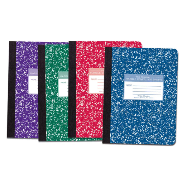 Marble Composition Book, Assorted Colors, Pack of 6
