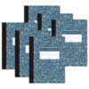 ERSROA77261-6.jpg Composition Book, Unruled, 100 Sheets, 9.75" x 7.5", Blue Marble, Pack of 6