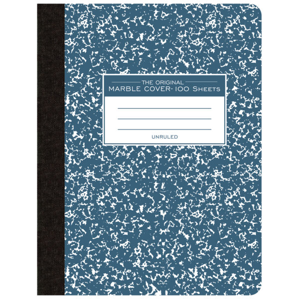 ERSROA77261-6_1.jpg Composition Book, Unruled, 100 Sheets, 9.75" x 7.5", Blue Marble, Pack of 6