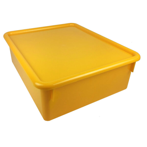 Double Stowaway Tray with Lid, Yellow